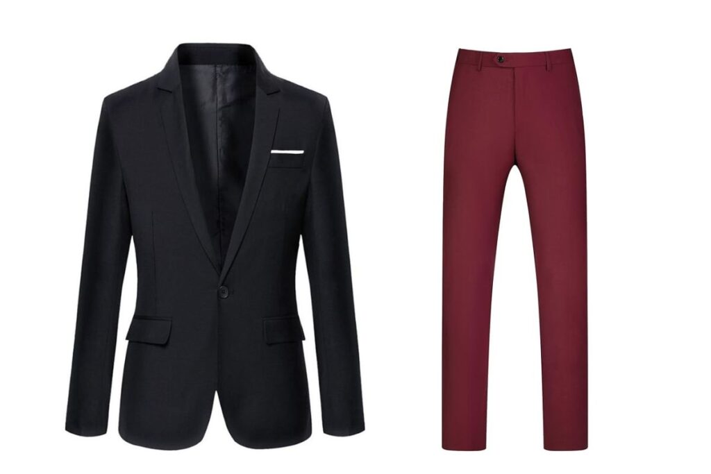 Maroon Pants with a Black Blazer