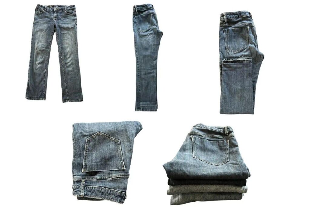 stack of jeans folded in quarters