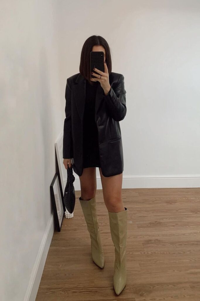 The Downtown Cool Black Blazer Dress