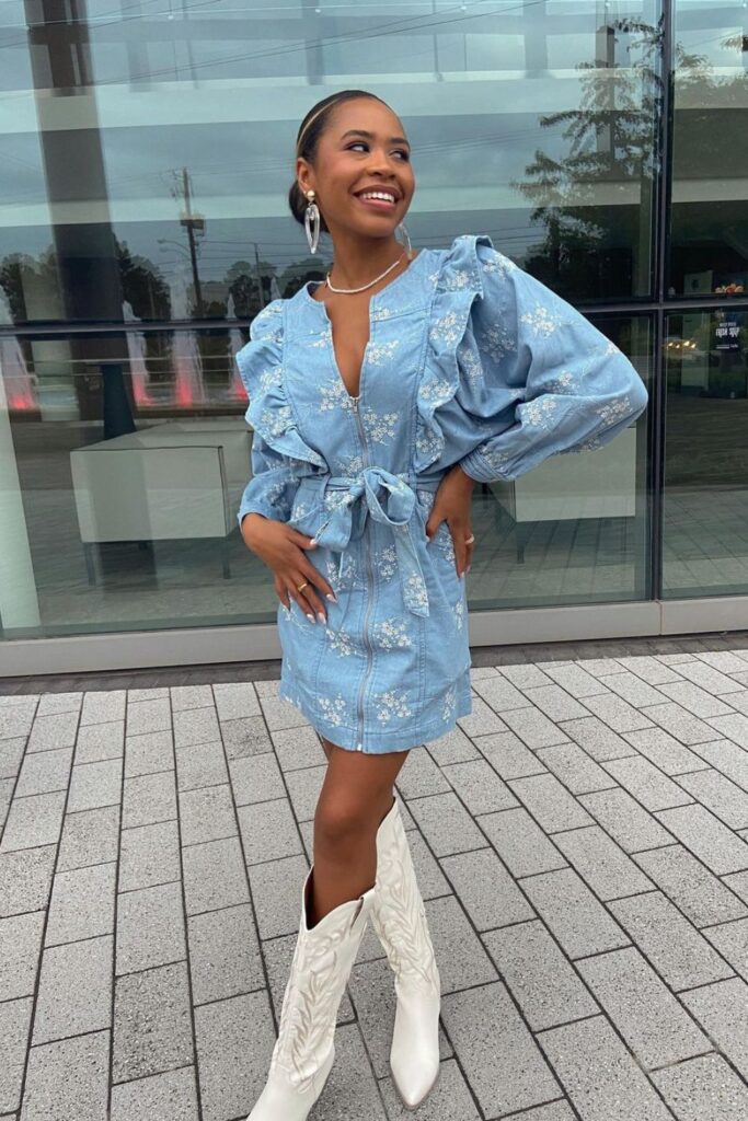 Boho Floral Dress and Boots