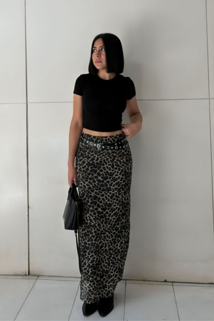 Leopard Midi Skirt and Top