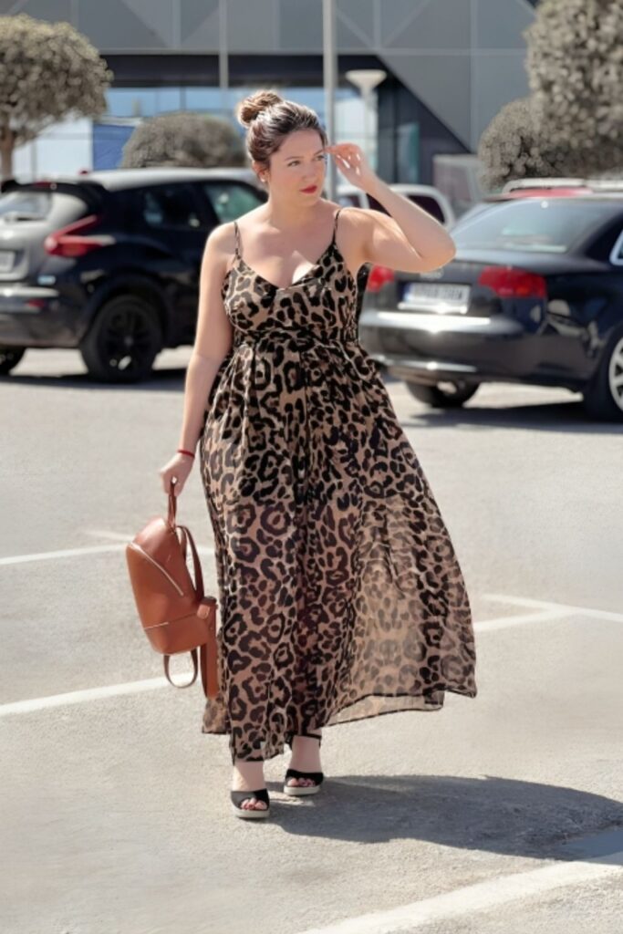 Sleeveless Animal Print Dress