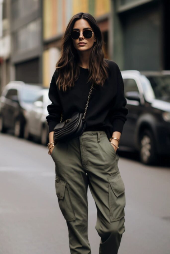 Cargo Pants + Cropped Hoodie