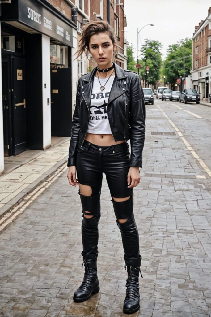 Ripped Jeans and Band Shirt for Rocker Chic