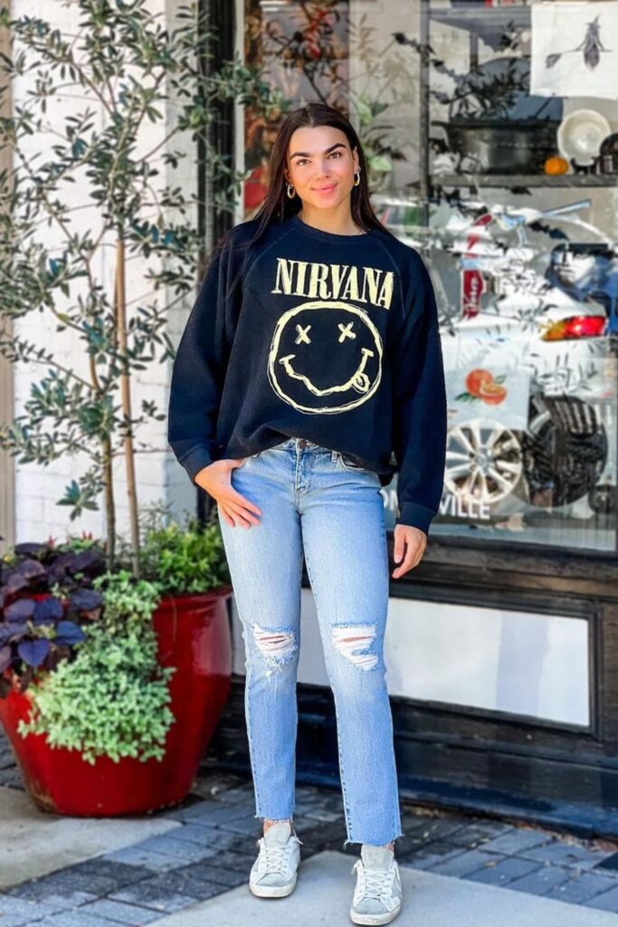 Graphic Sweatshirt and Jeans