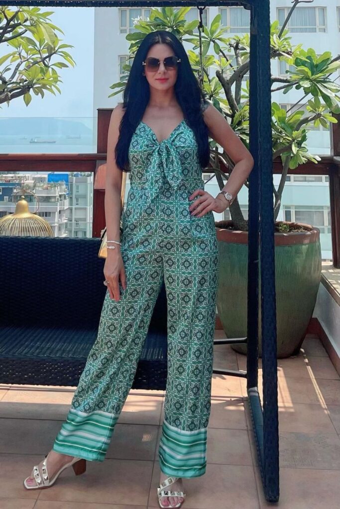 Jumpsuit with subtle prints