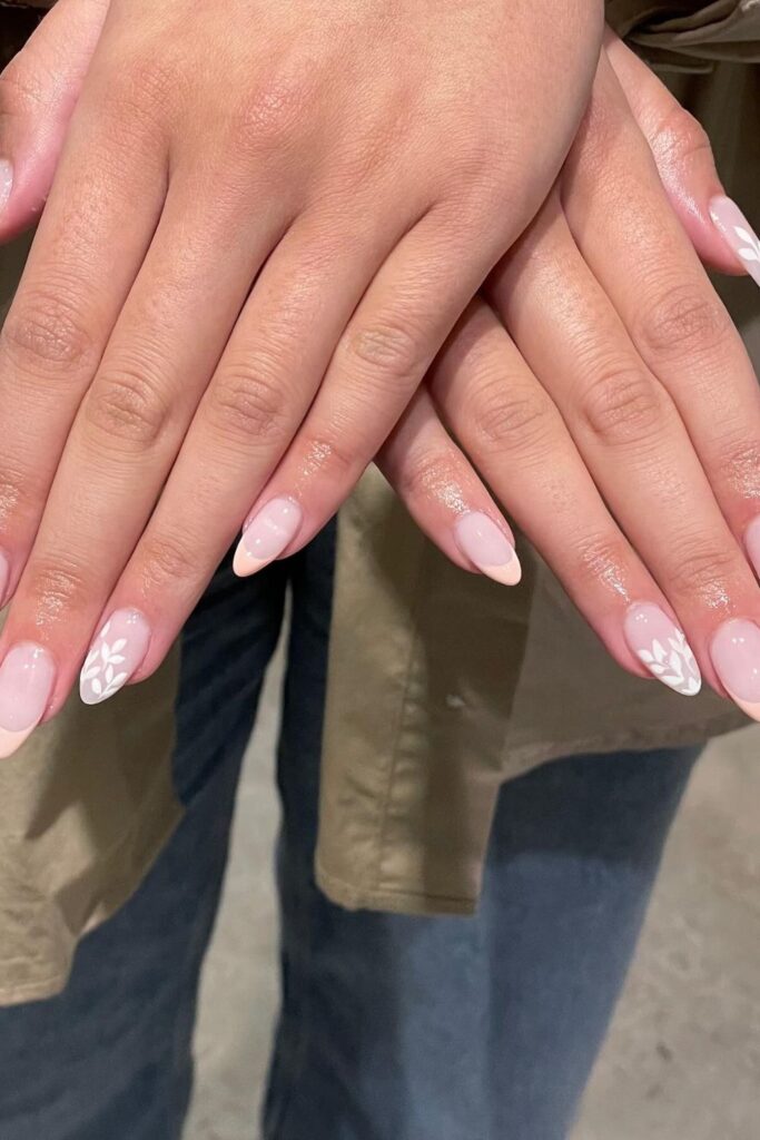 Pink and White Stiletto Nails