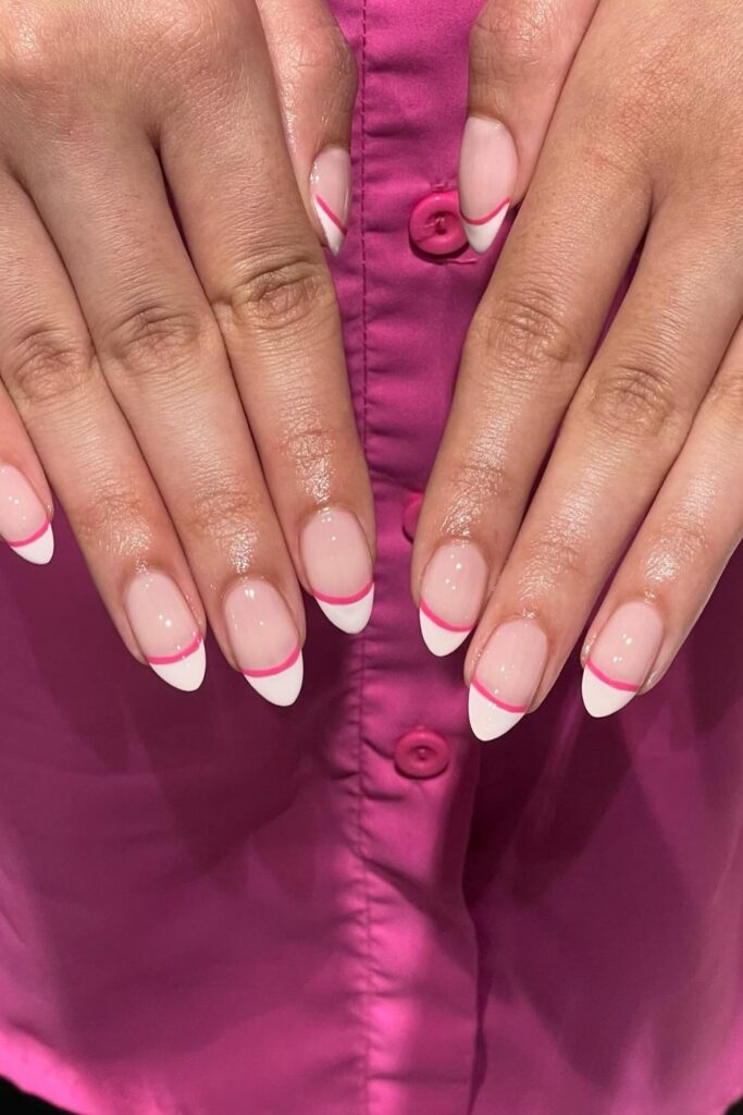 Bold Pink Ombre Nail Art