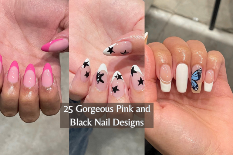 Pink and Black Nail Designs