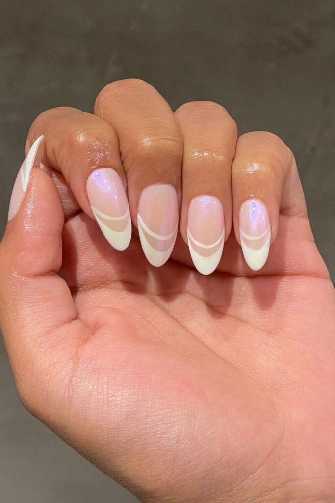 Extra Long White French Tip Nails