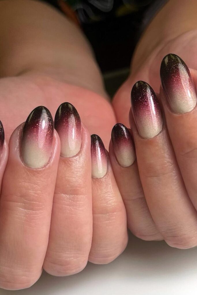 Clear to Glitter Ombre Nails