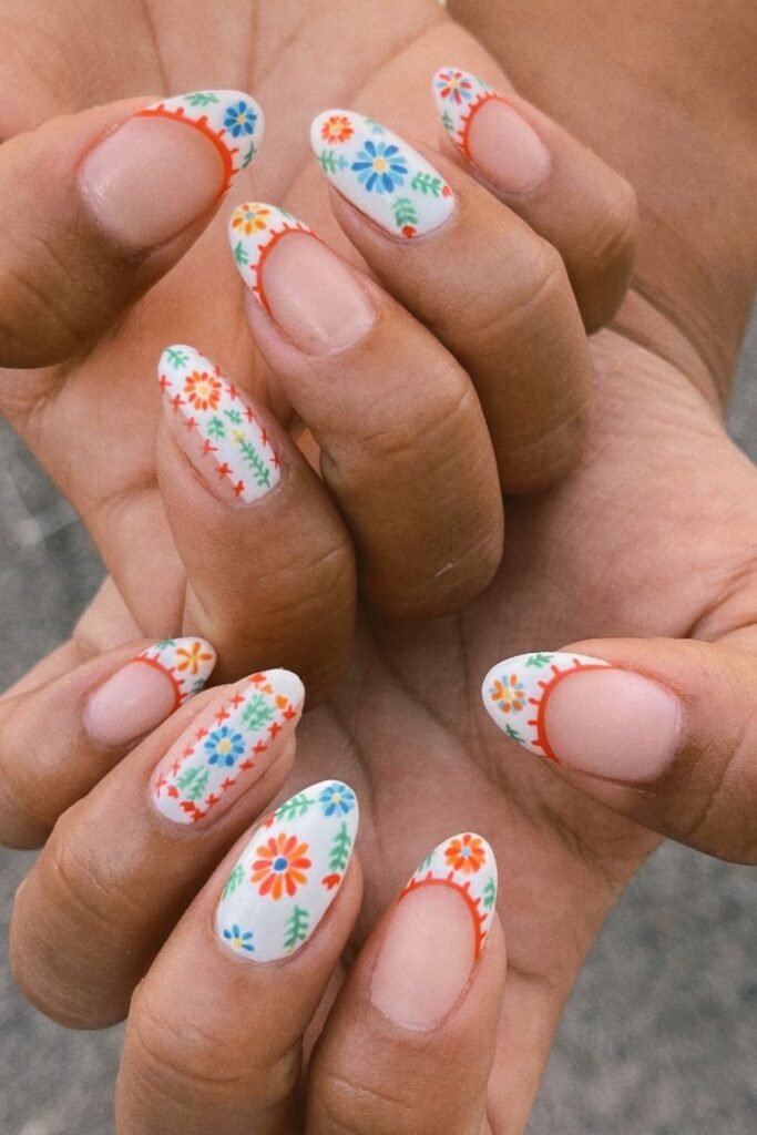 Clear Base Nails with Leaves and Fruit