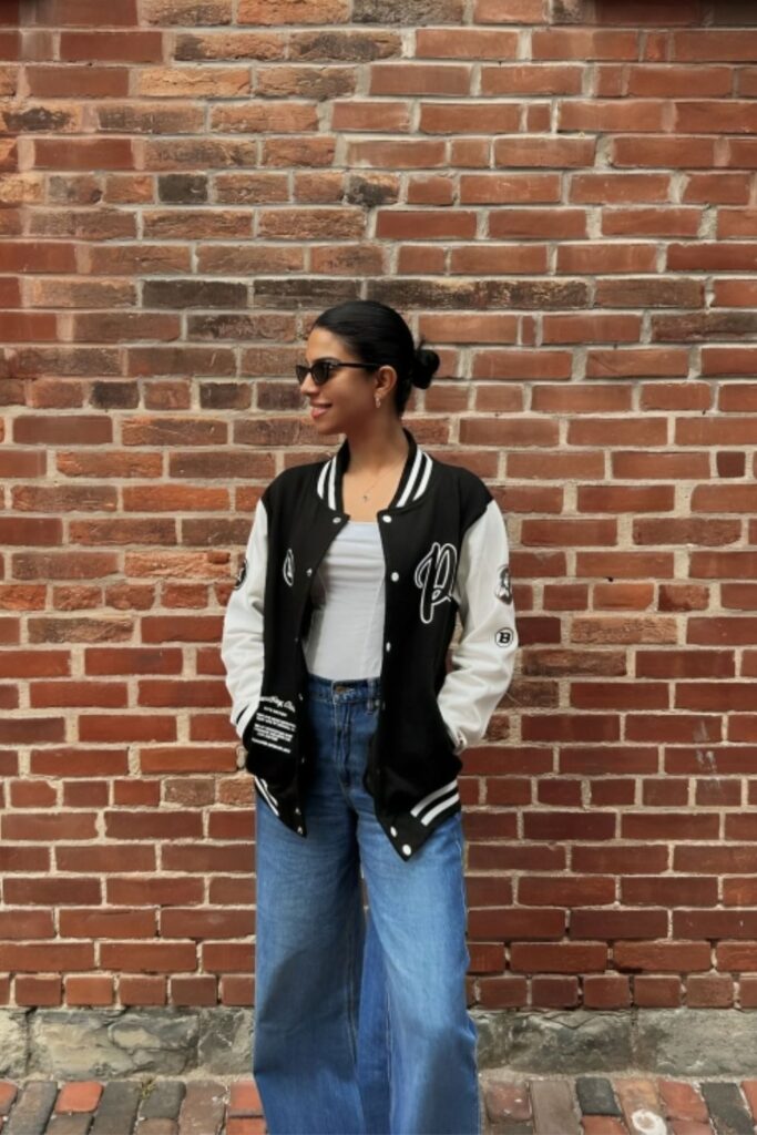 Casual Varsity Jacket Look