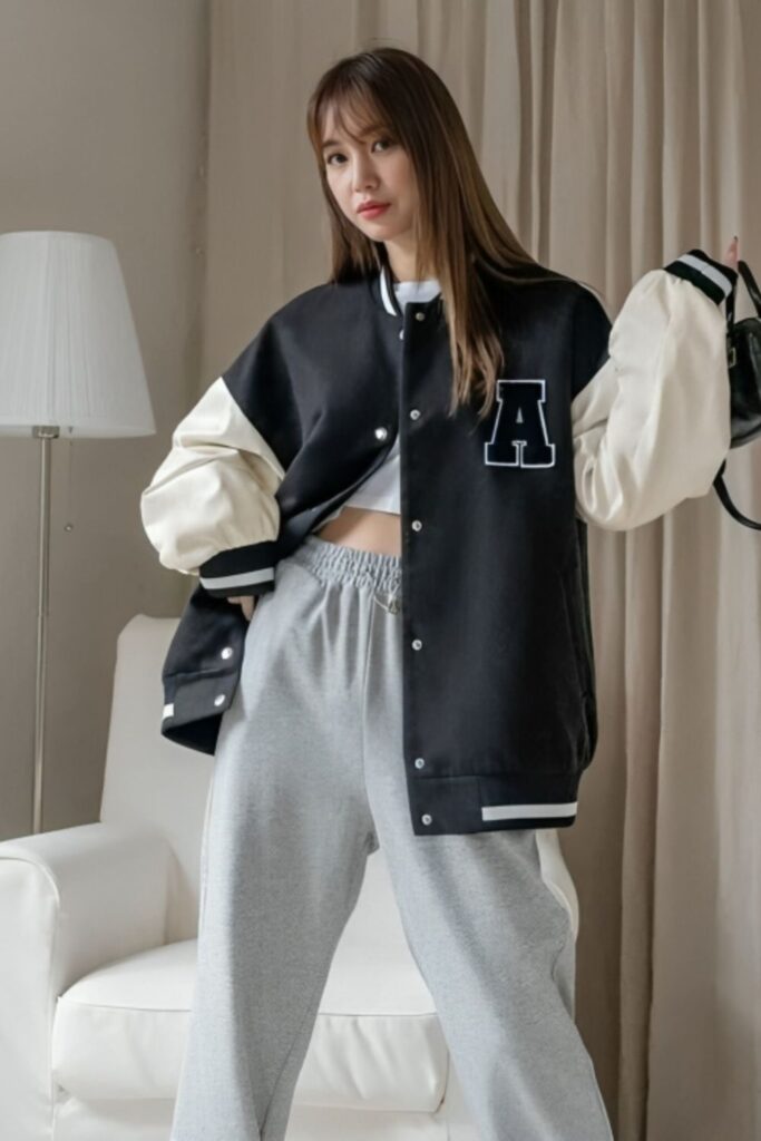 Varsity Jacket Travel Outfit