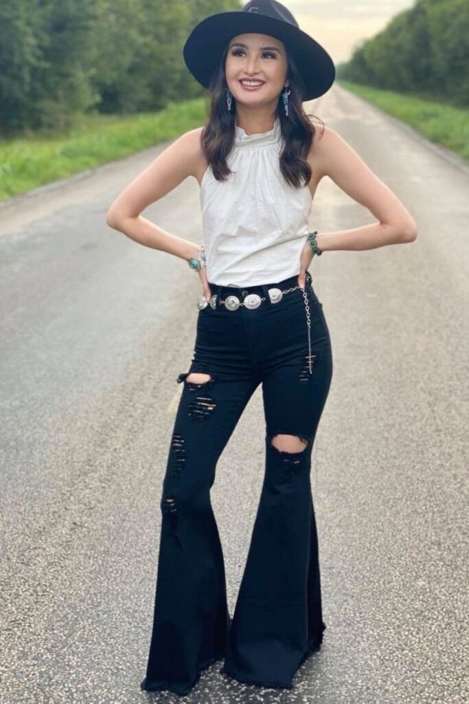 Distressed black flares