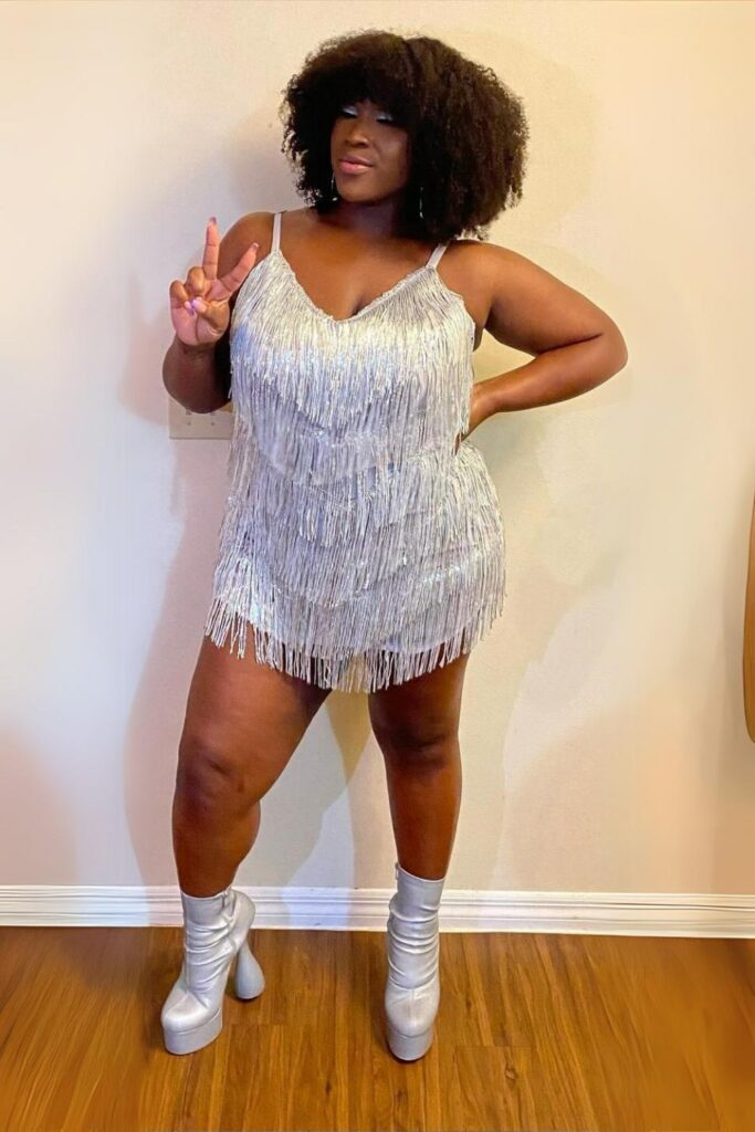 Silver Fringe Mini Dress