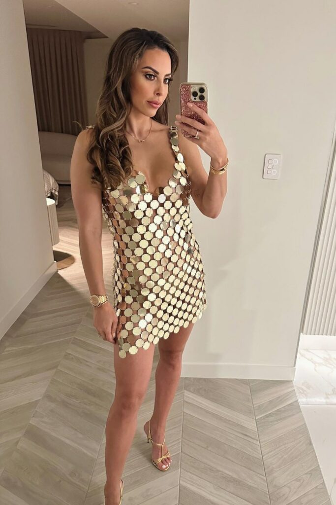 Gold Disc Mini Dress