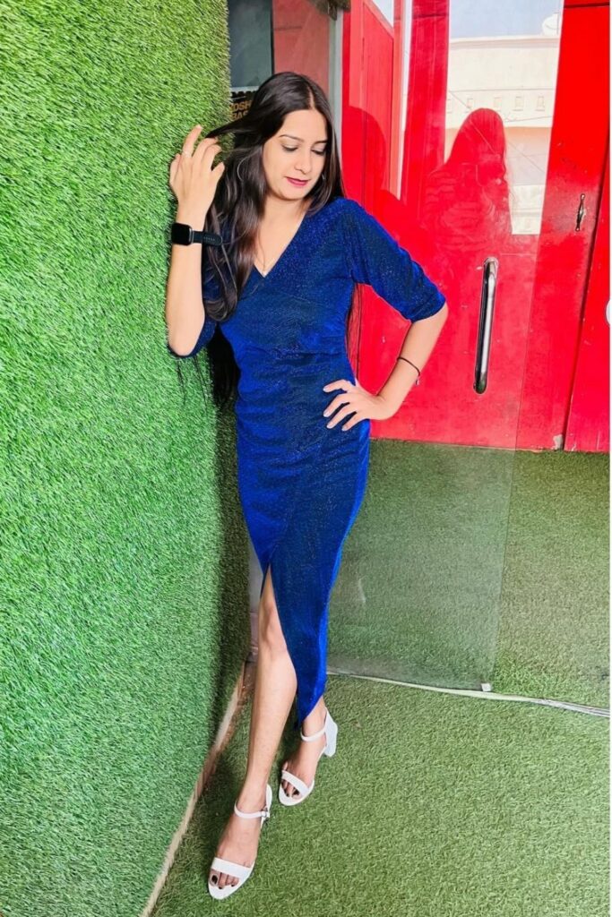 Royal Blue Velvet Wrap Dress