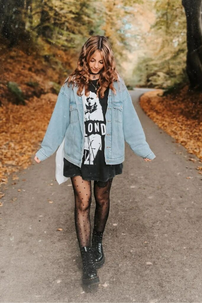 Denim Jacket and Mini Skirt