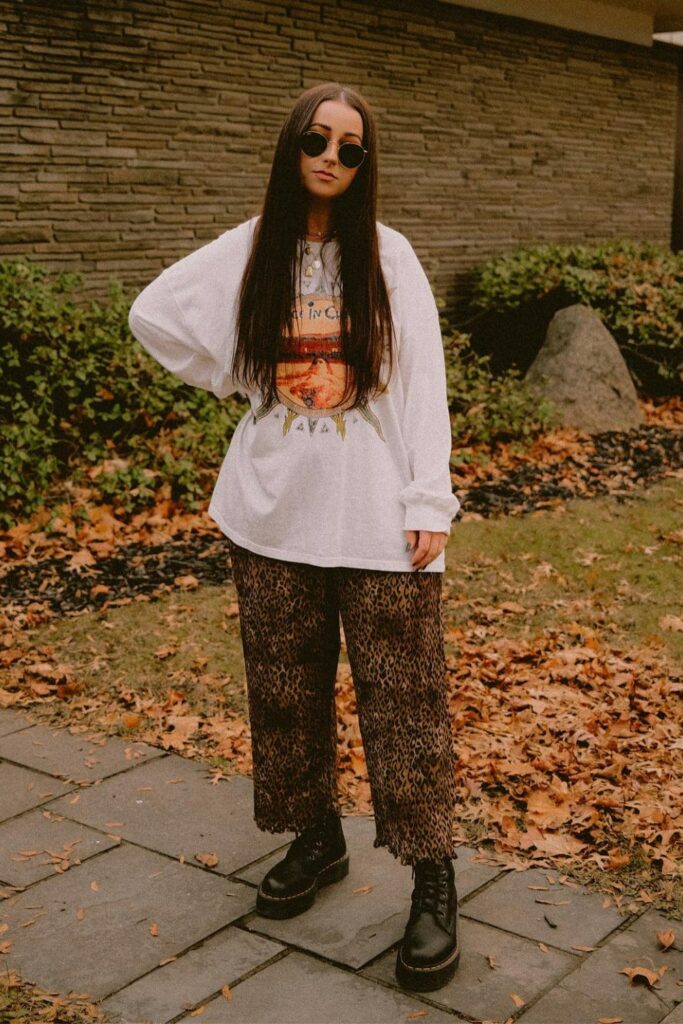 Graphic Sweatshirt and Leopard Pants