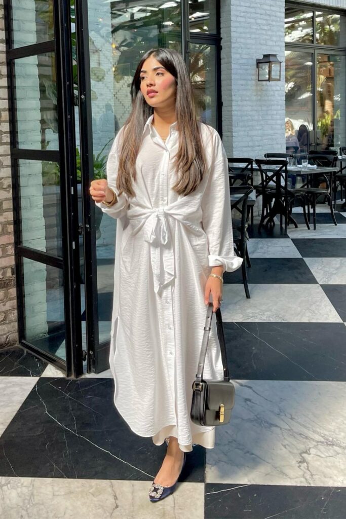 Crisp White Shirt Dress