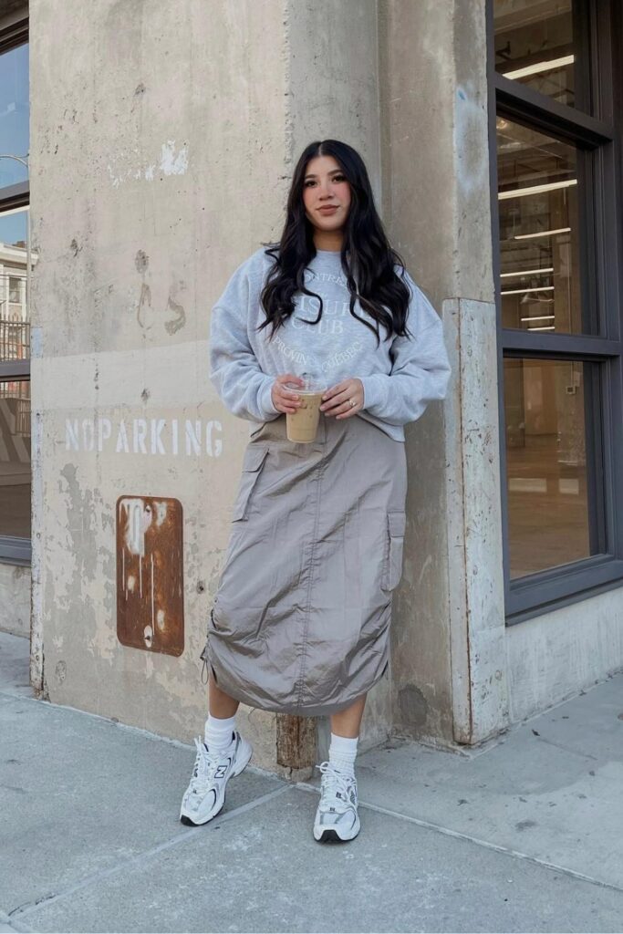 Oversized Sweatshirt and Cargo Skirt