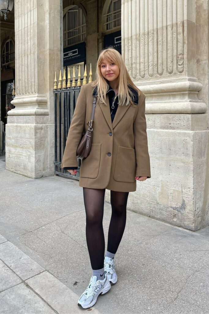 Oversized Coat with Tights