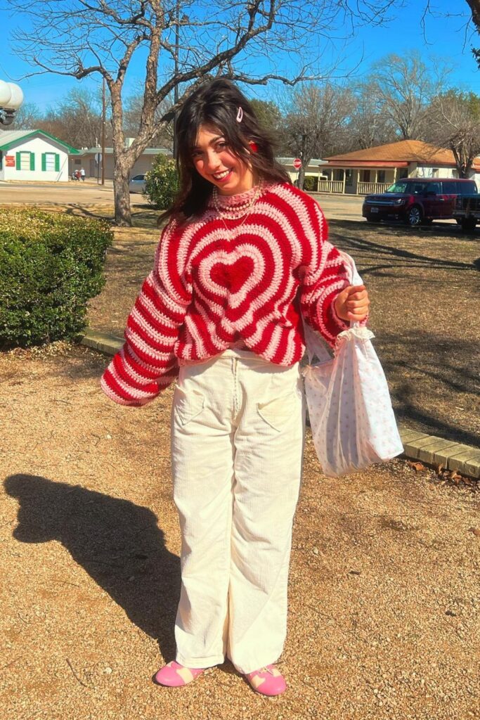 Heart Pattern Sweater