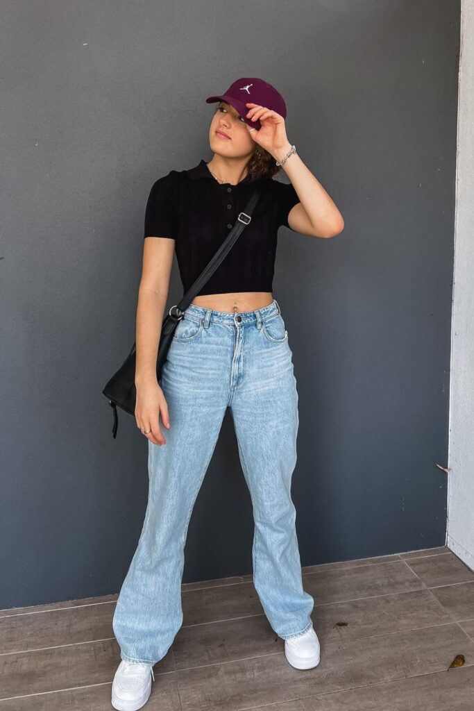 Cropped Polo & Flares with Cap