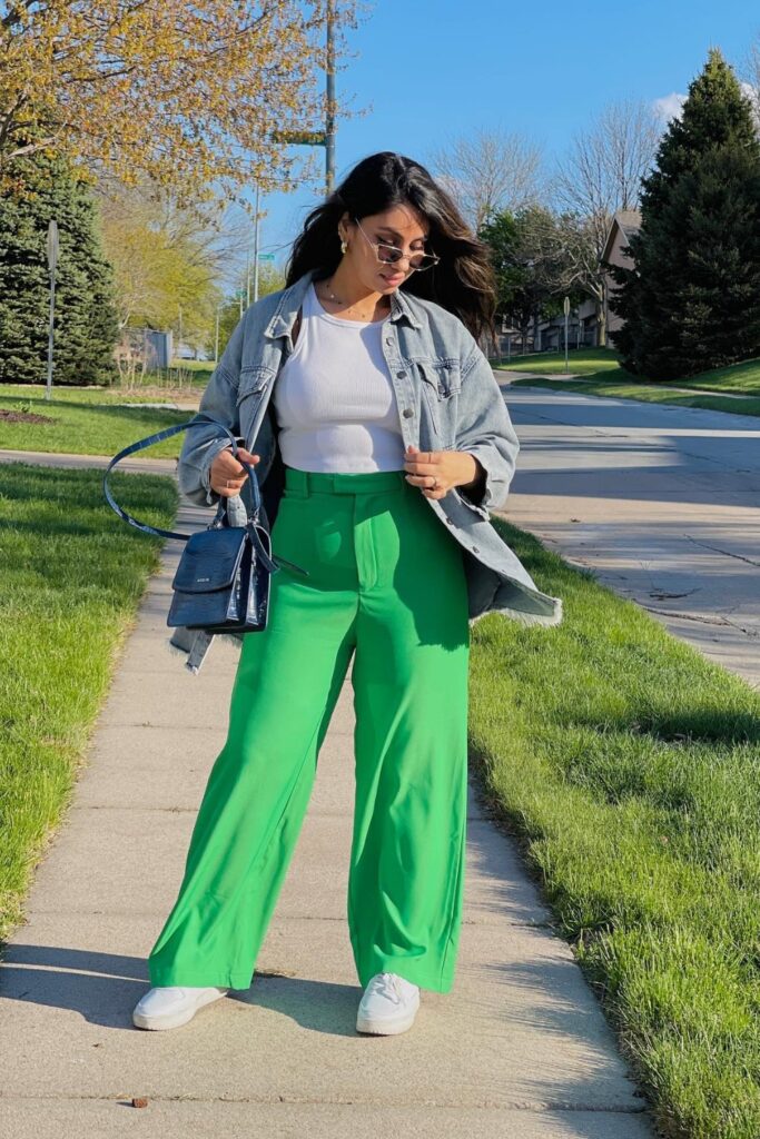 Denim and Green: A Classic Combo