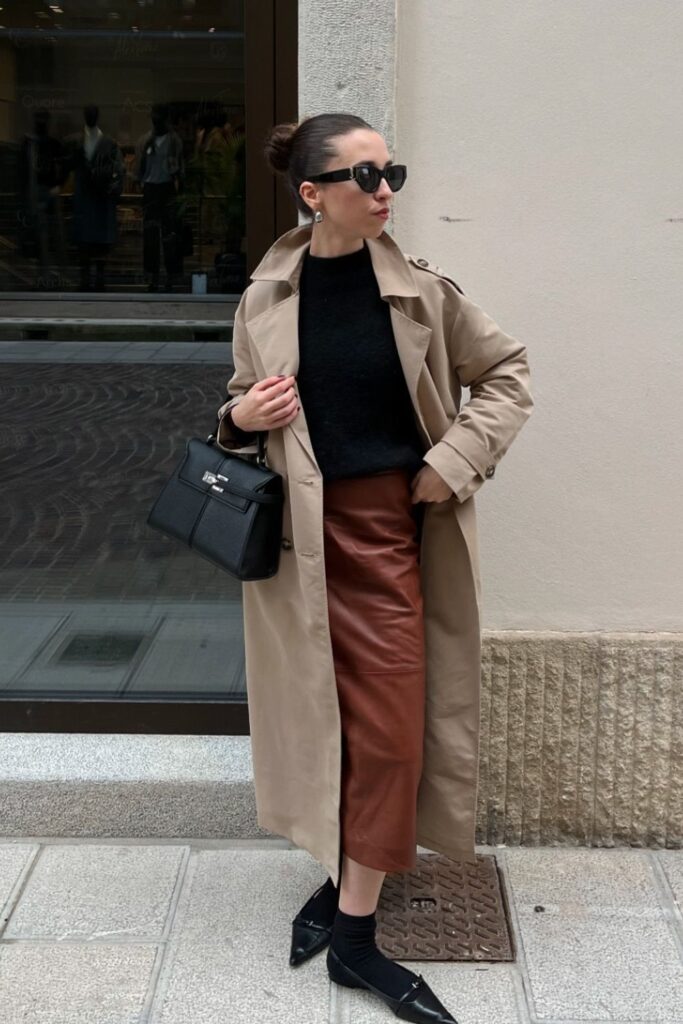 Trench Coat + Flats