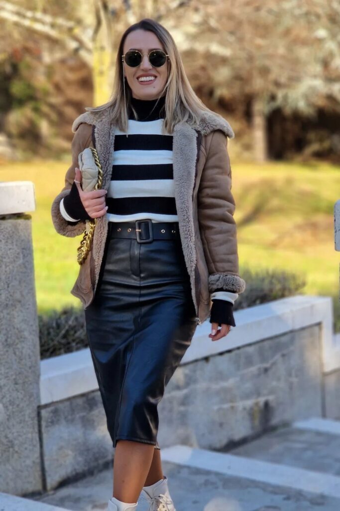 Stripes + Midi Skirt