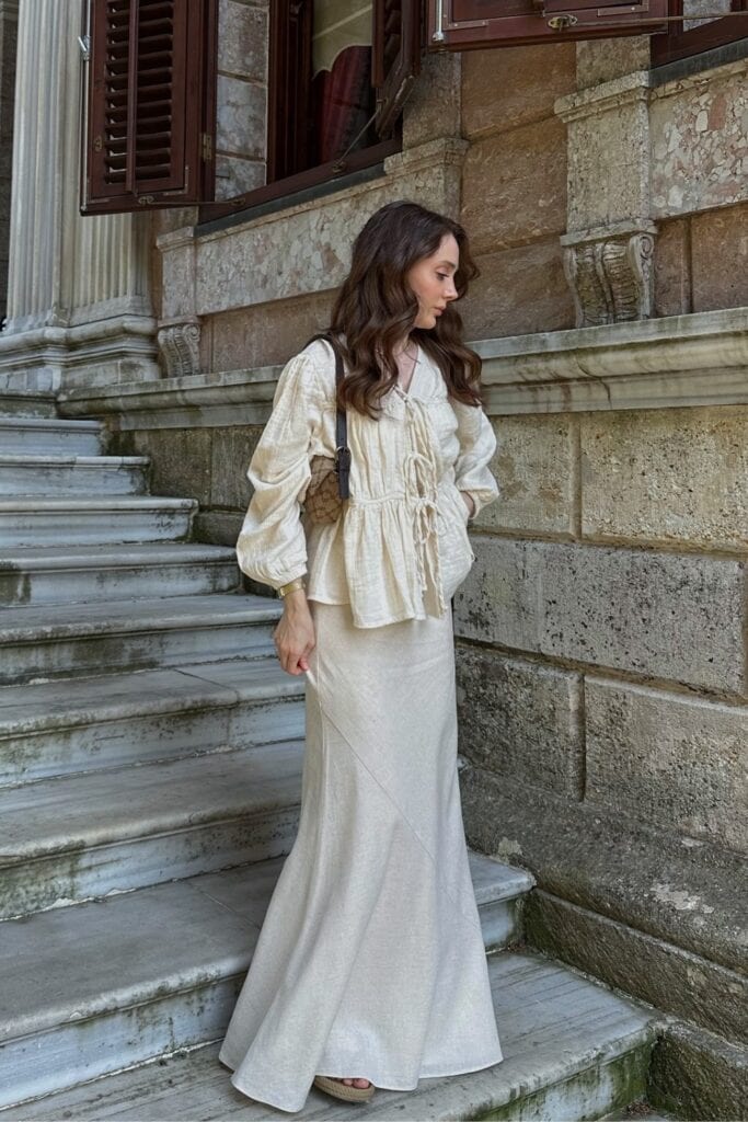 Ruffle Blouse with Skirt or Jeans