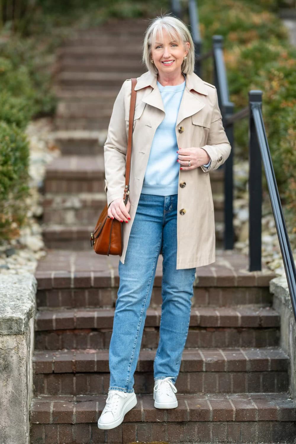 Trench Coat and Straight-Leg Jeans