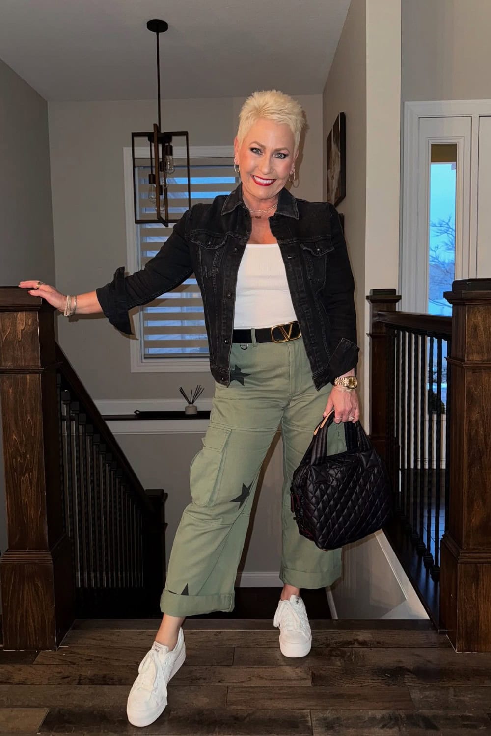 Denim Jacket and Cargo Pants