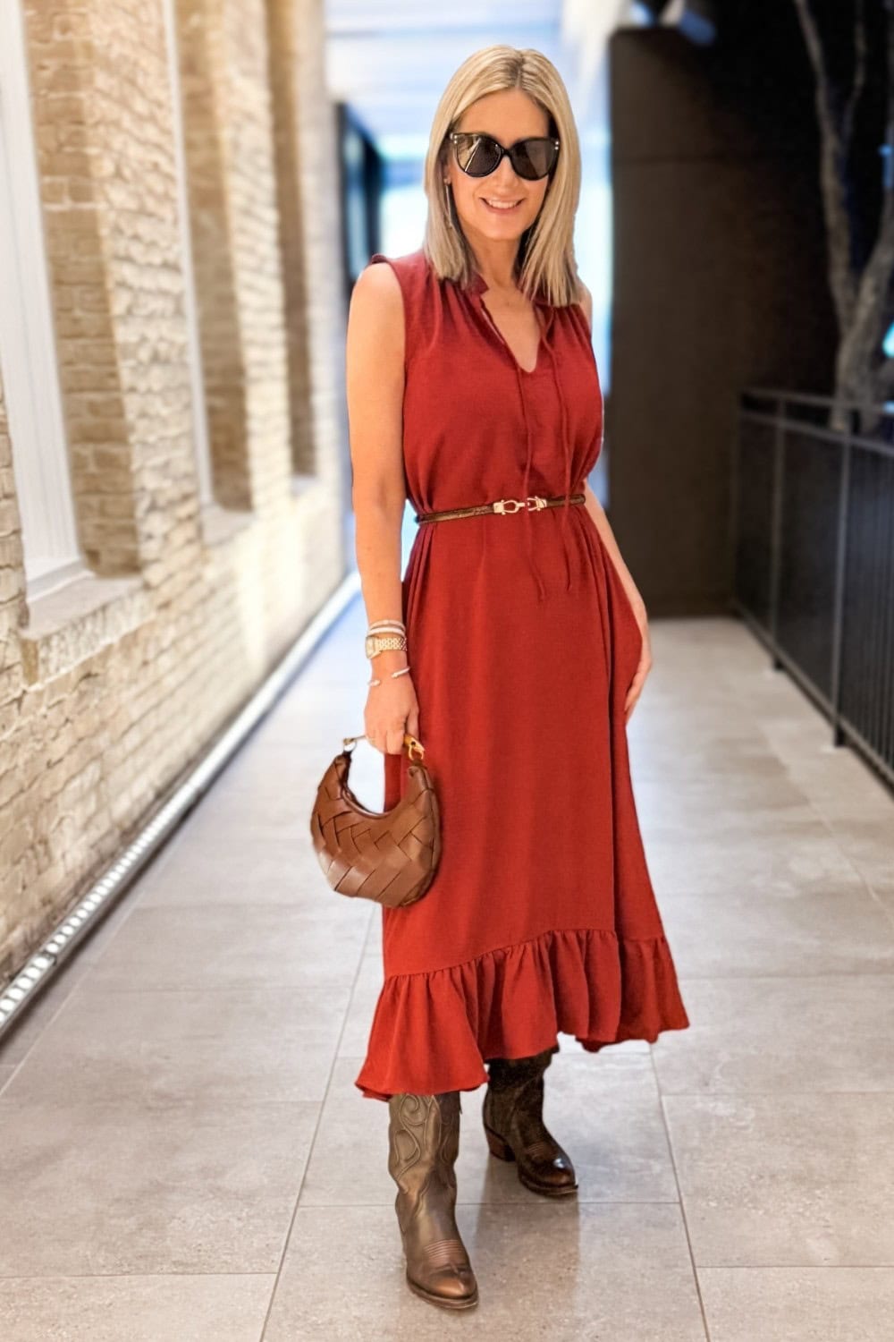 Red Sleeveless Maxi Dress