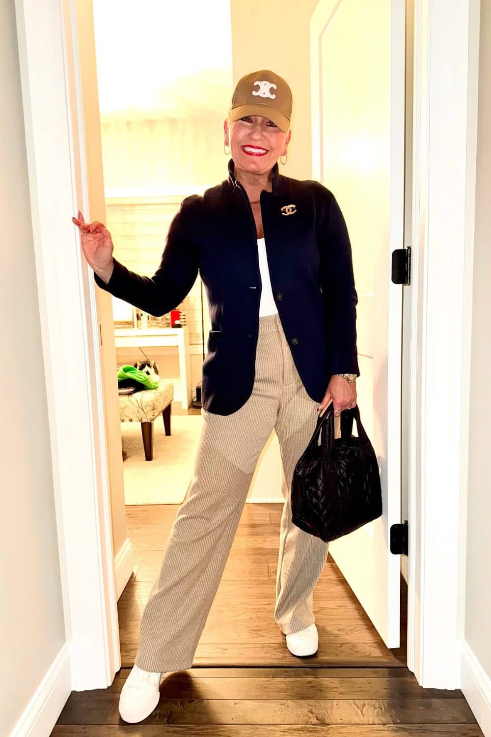 Dark Blazer and Corduroy Pants