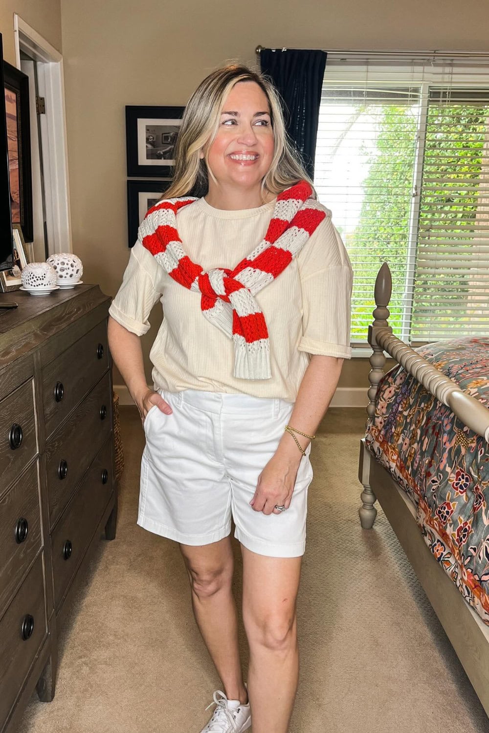 Short-Sleeve Sweater and Shorts