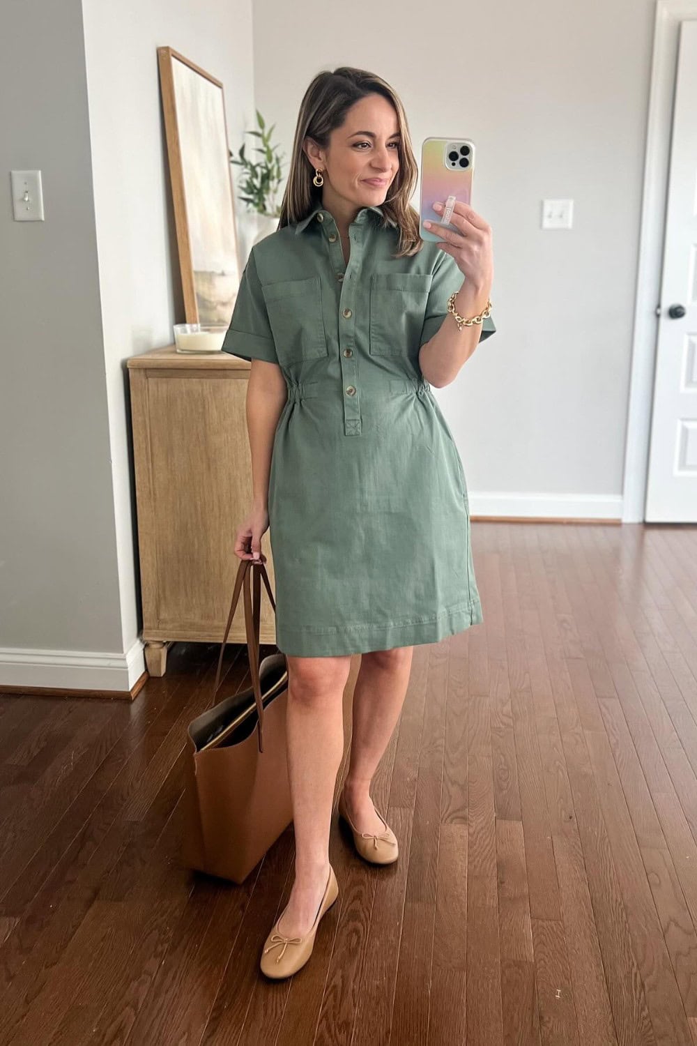 Sage Green Shirt Dress