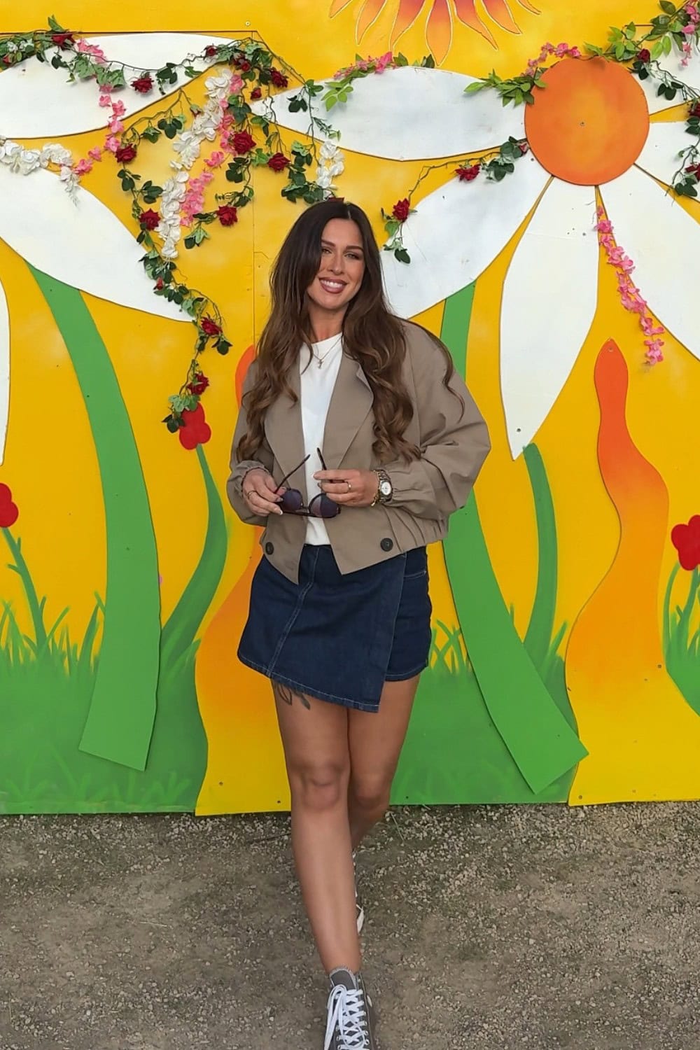 Beige Blazer and Denim Mini