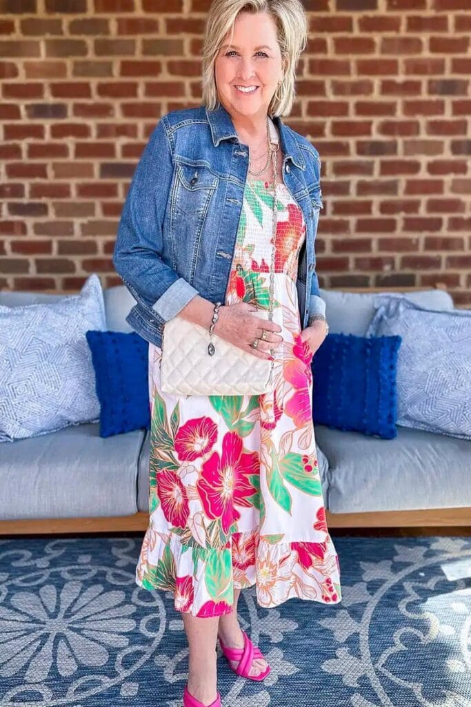 Bright Floral Midi Dress