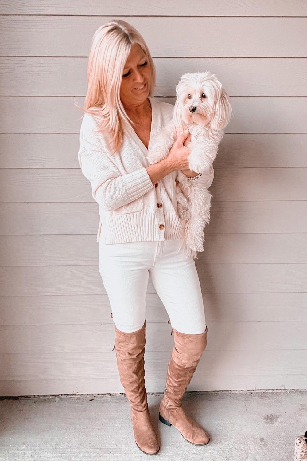 Ribbed Cardigan and Slim-Fit Pants