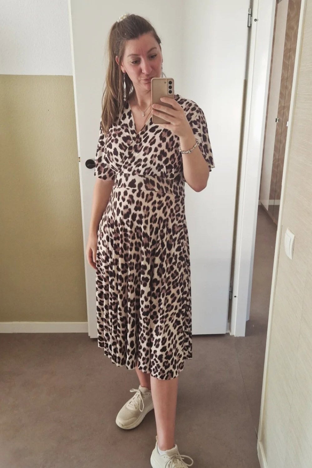 Leopard Print Midi Dress