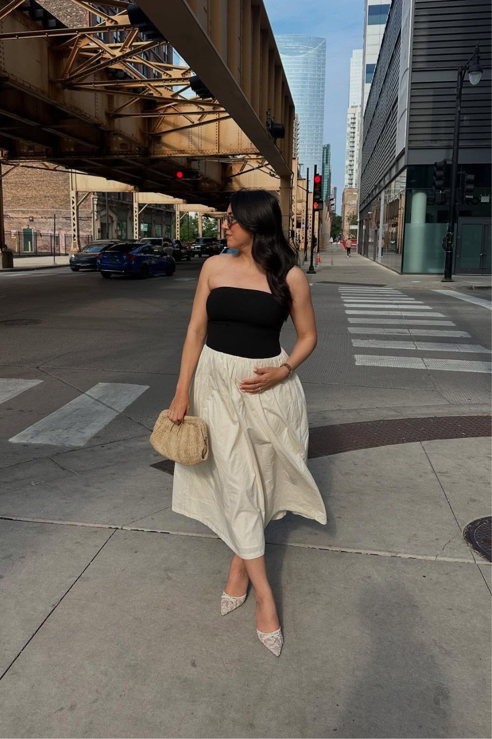 Strapless Top and Midi Skirt
