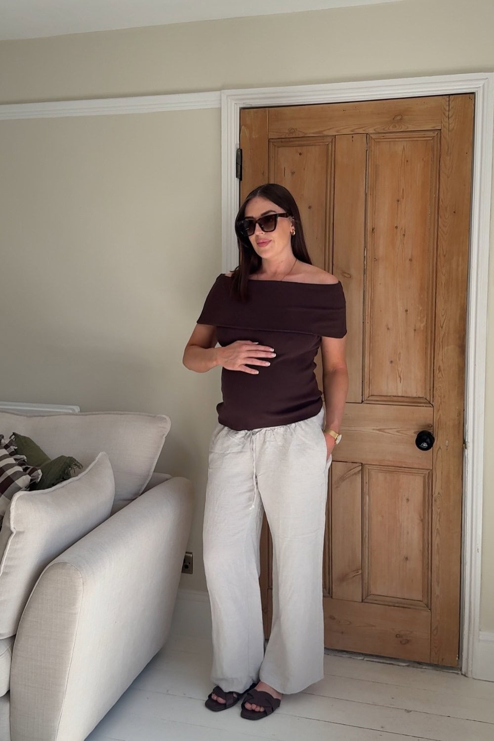 Off-Shoulder Top and Wide-Leg Pants