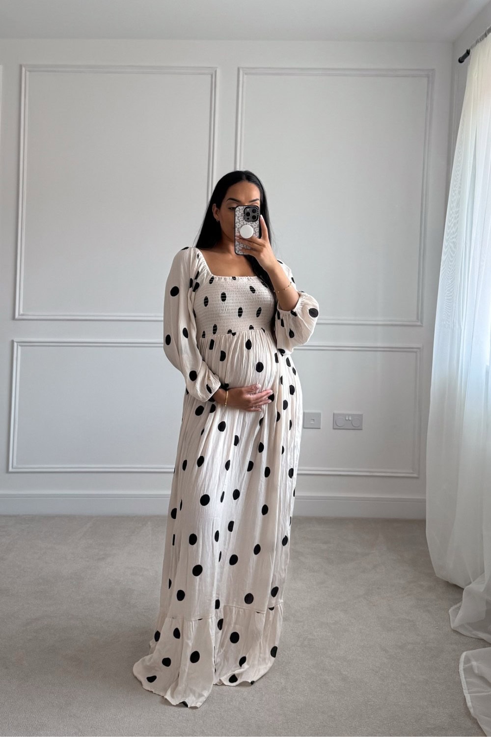 White Polka Dot Maxi Dress