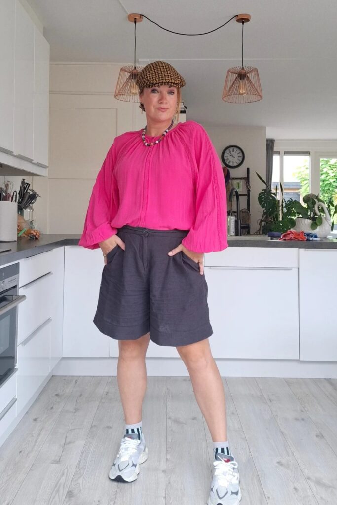 Balloon Sleeve Top and Wide-Leg Shorts