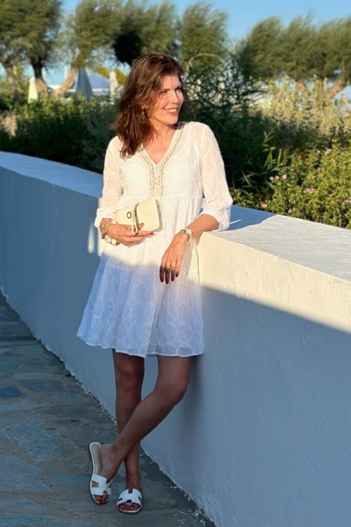White Eyelet Midi Dress