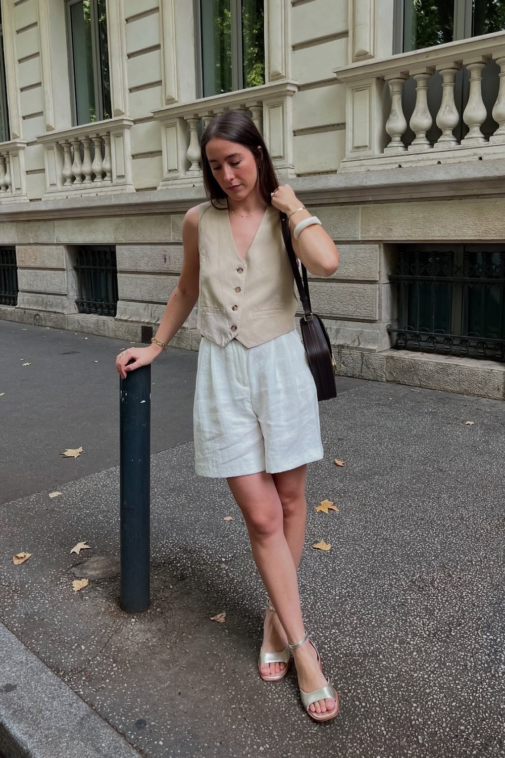 Button-Up Vest and Bermuda Shorts