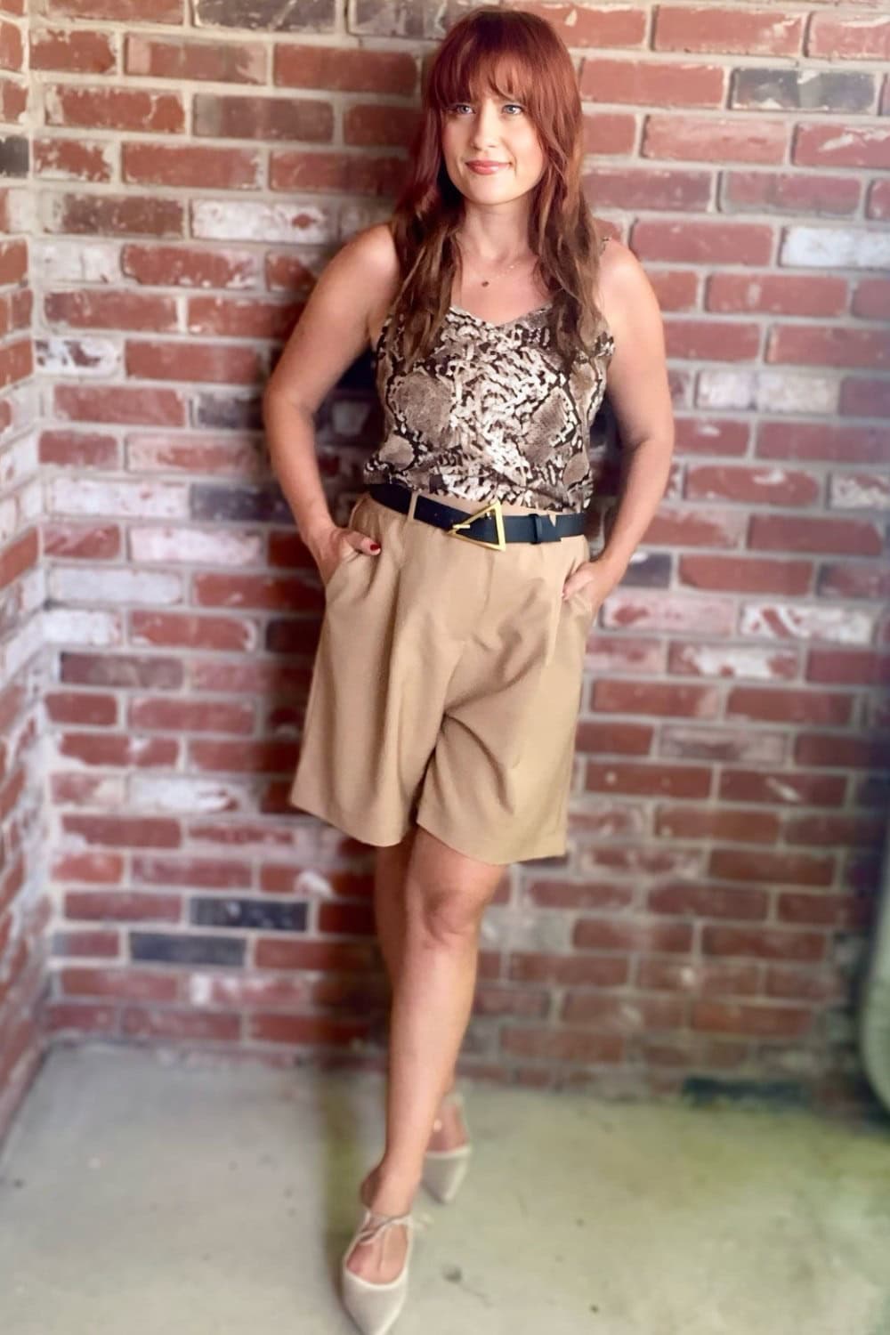 Snakeskin Camisole and Bermuda Shorts